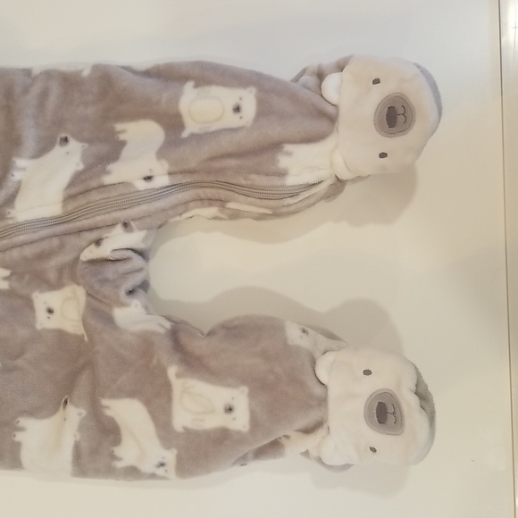 Carter's Gray Bear Print Footie - Picture 2 of 9